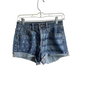 Old Navy High Rise Secret-Slim Pockets Cuffed Stars Stripes Flag Patriotic Ameri